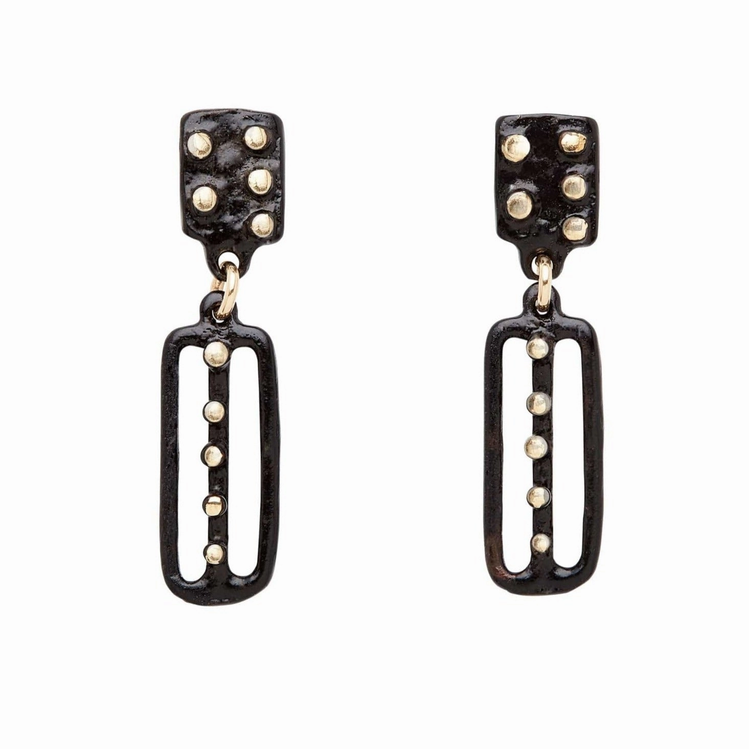 Bold Sparkle Mood Accent Kusama Black Bronze Earring