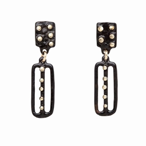 Bold Sparkle Mood Accent Kusama Black Bronze Earring