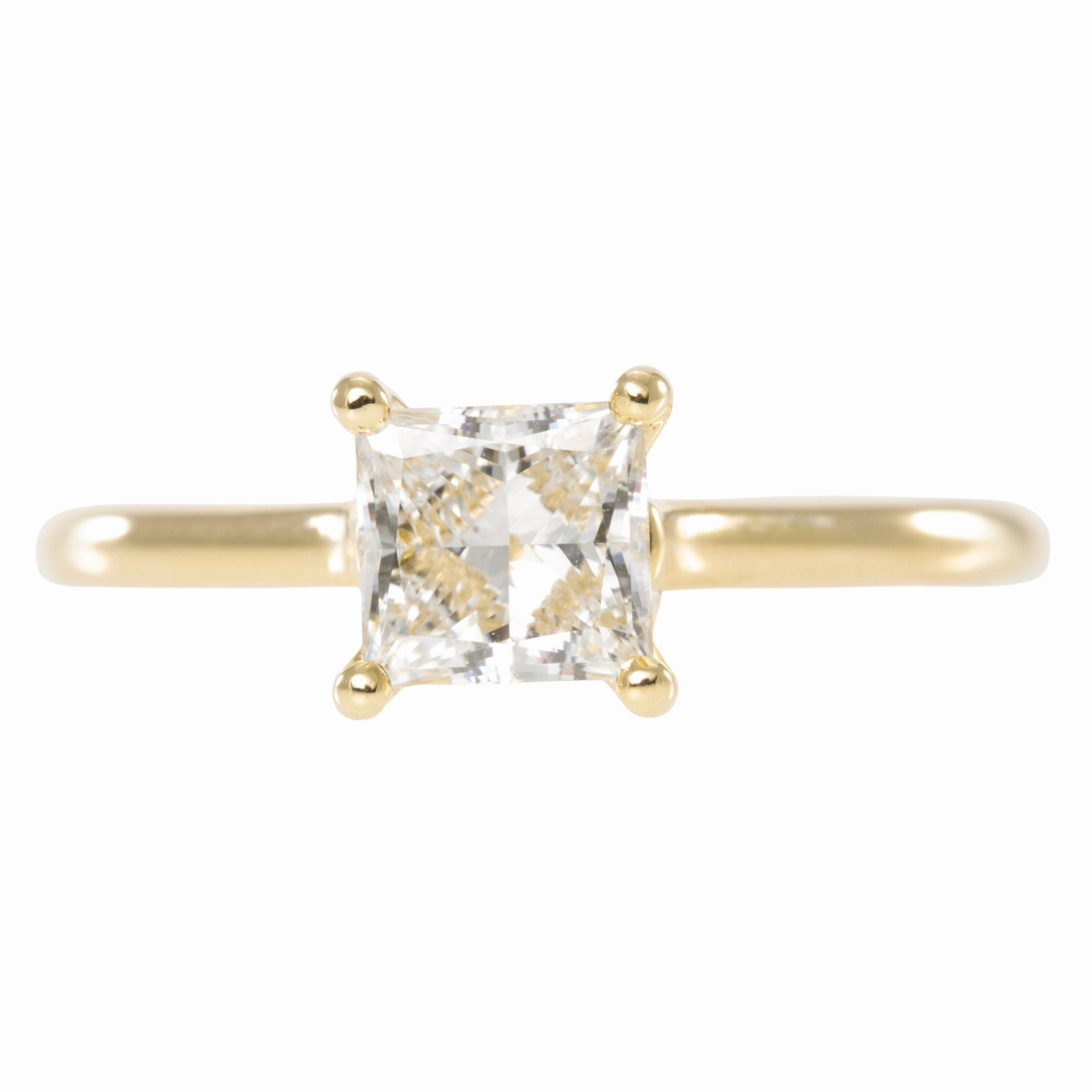 Chic Finish Opulent Finish Lab Grown Princess Diamond - 14k Gold Four Prong Setting