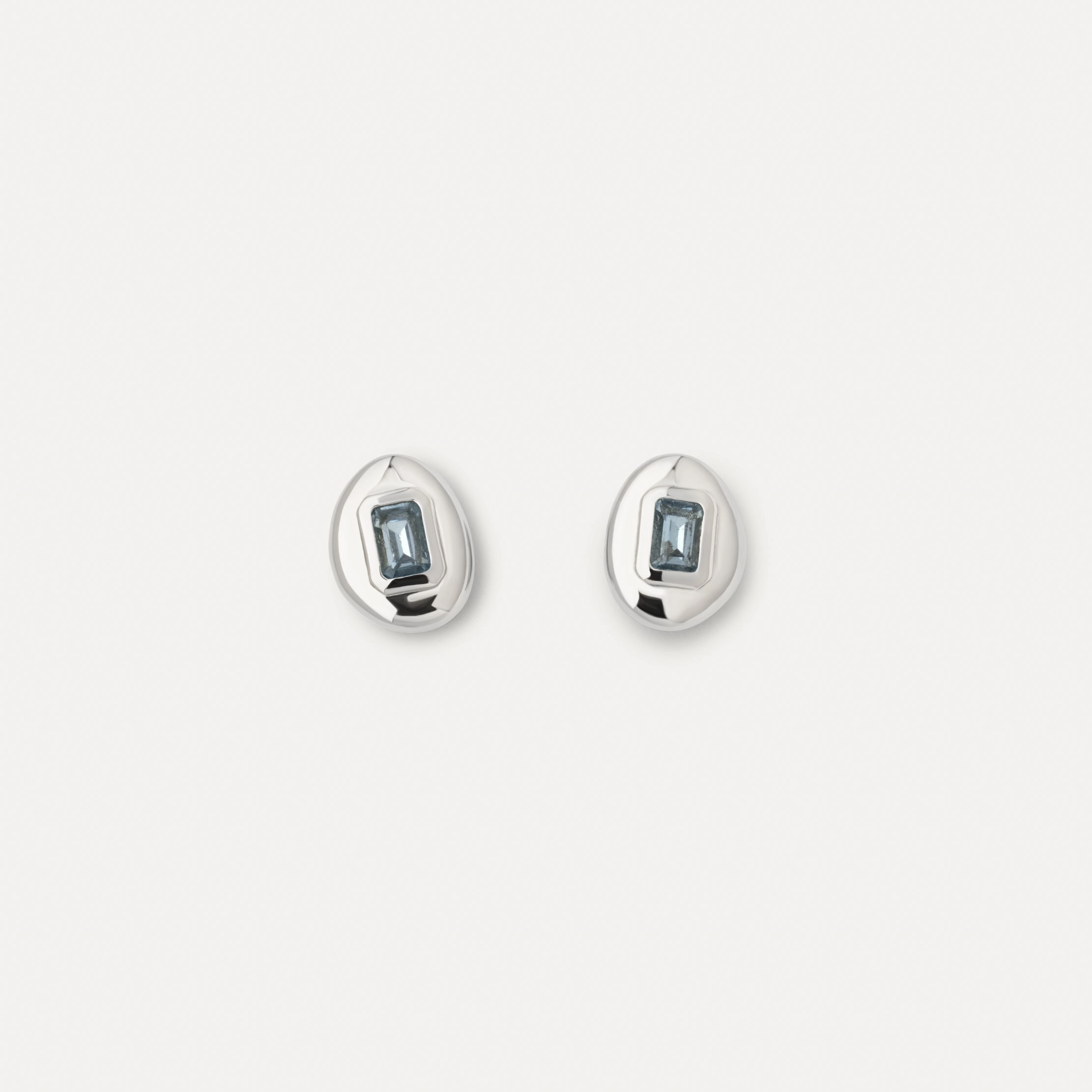 Lagoon Gem Studs Minimalist Finish Big Item