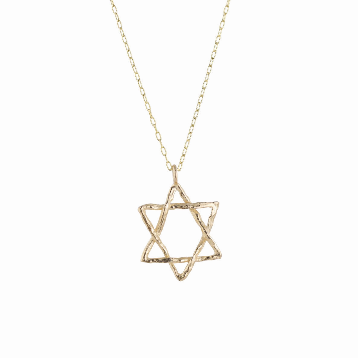 Radiant Moment Crisp Accent Large Branch Star of David - 14k Gold