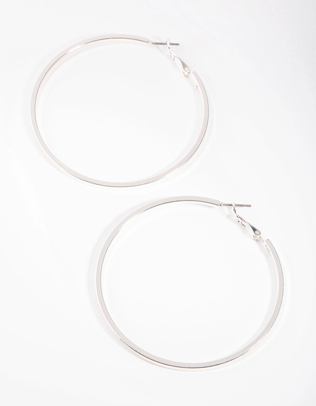 Tailored Mood Large Silver Flat Hoop Earrings