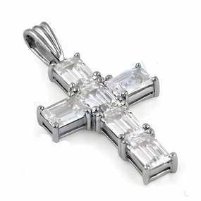 Latest Cross Design Cubic Zirconia Gemstone Pendant - Shop Now Teen Beaded Piece
