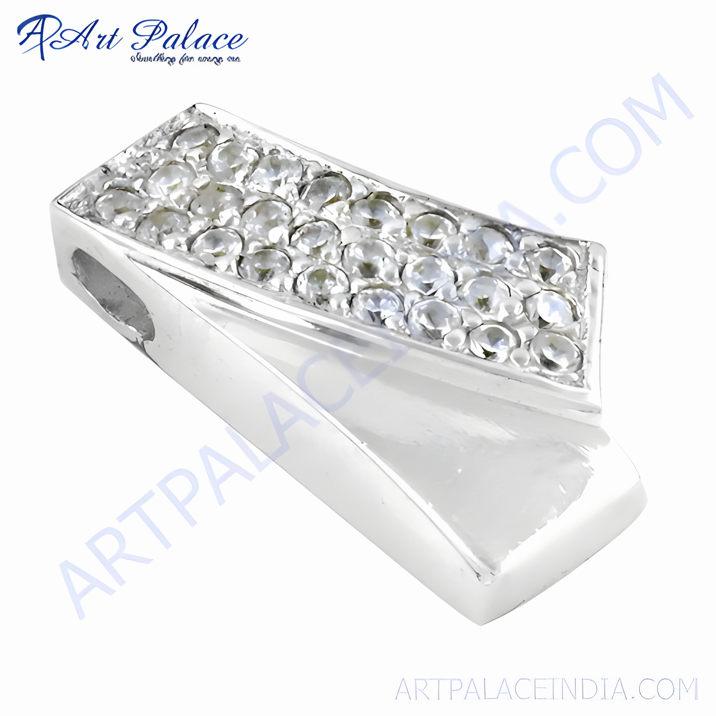 High-Quality Item Latest Cubic Zirconia Gemstone Sterling Silver Pendant - New Styles