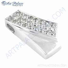 High-Quality Item Latest Cubic Zirconia Gemstone Sterling Silver Pendant - New Styles