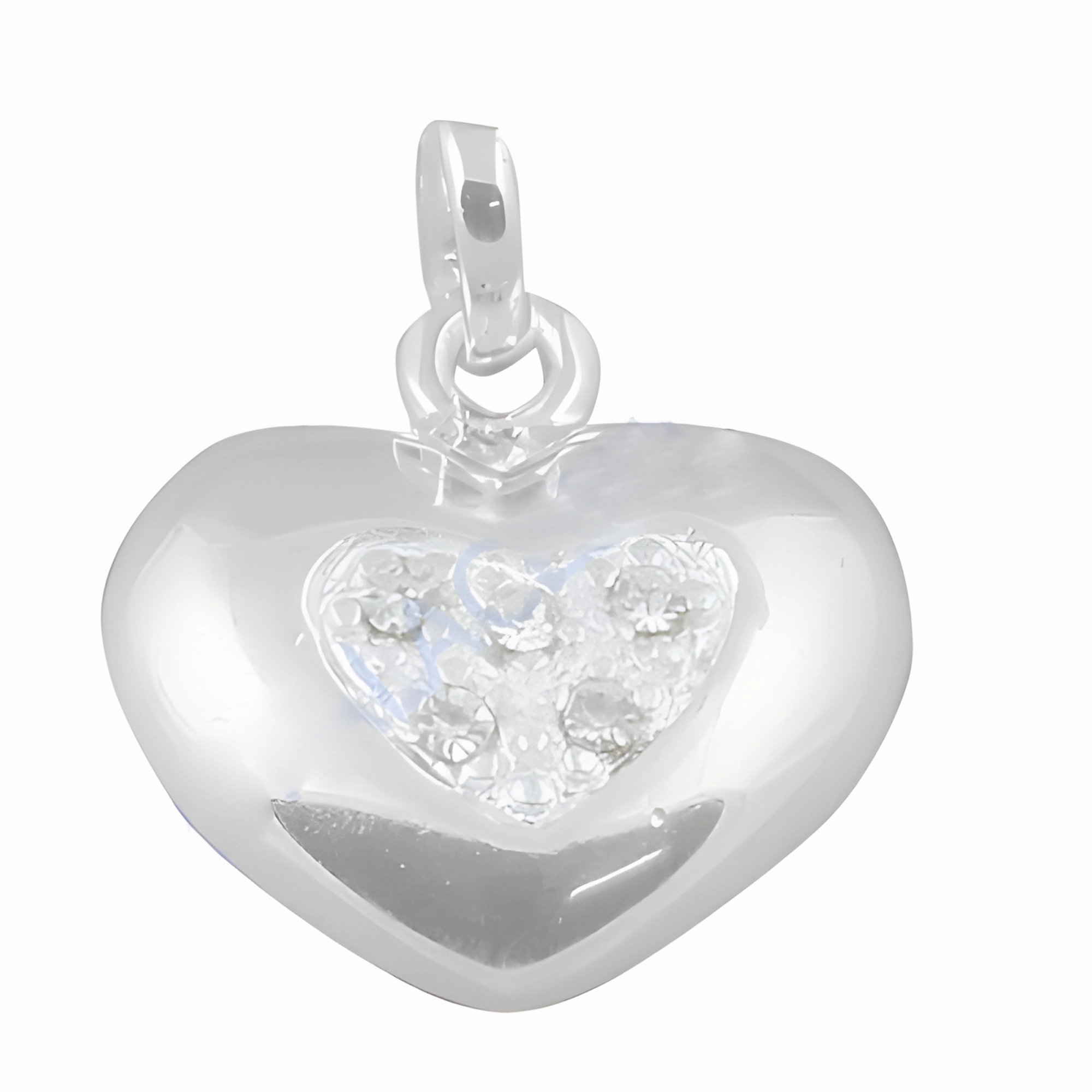 Seasonal Trend Latest Heart Shape Silver Gemstone Cubic Zirconia Pendant Jewelry