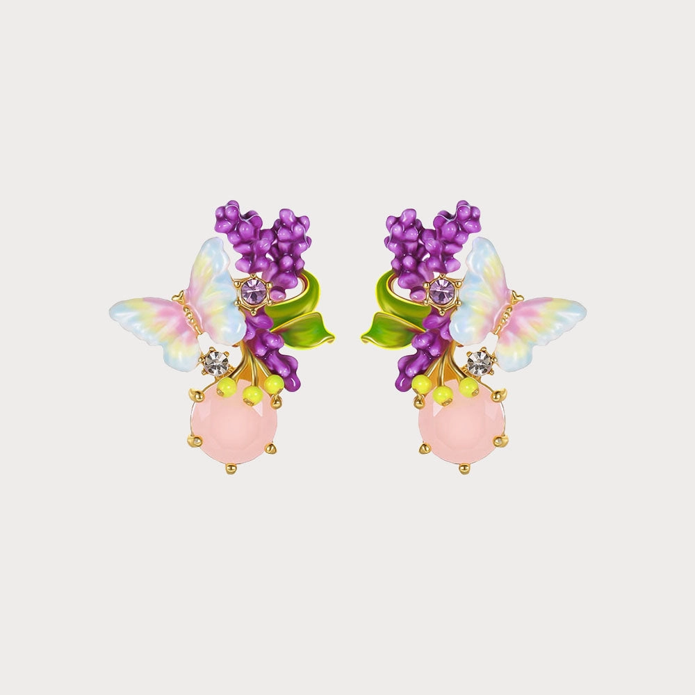 Lavender Butterfly Stud Earrings Everyday Touch