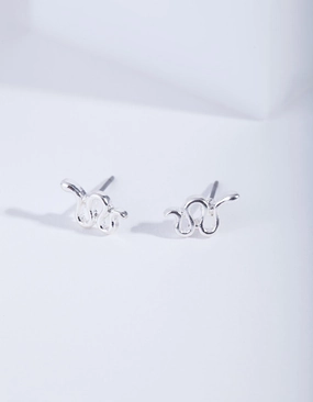Silver Snake Stud Earrings Radiant Design