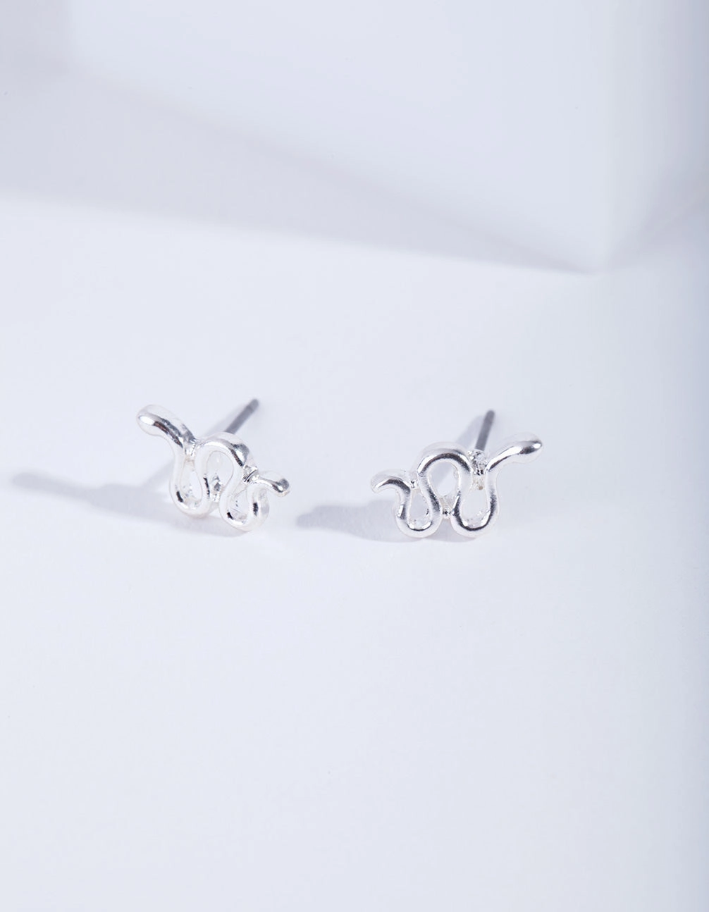 Silver Snake Stud Earrings Radiant Design