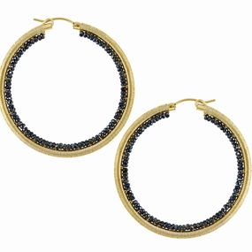 Fashion Treasures Gleaming Edge Layla Hoops - 14k Gold Fill   Spinel