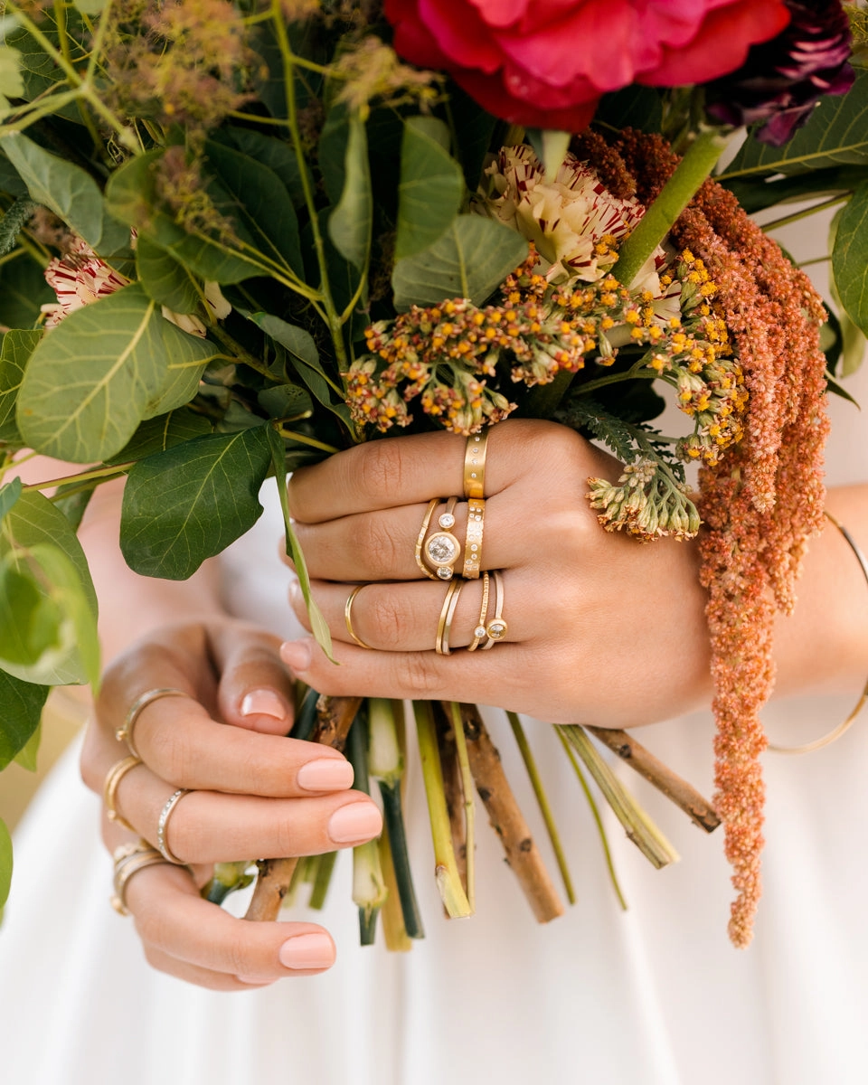 Legacy Diamond Ring - Salt   Pepper Brilliant Cut Diamond set in an 18ky Gold Extra Heavy Bezel with VS Side Diamonds on a 14kpw Gold Band Finishing Touch