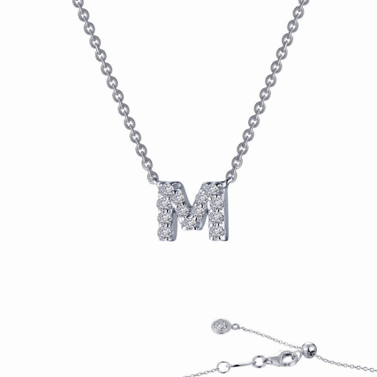 Letter M Pendant Necklace Artistic Look Gift For Wife