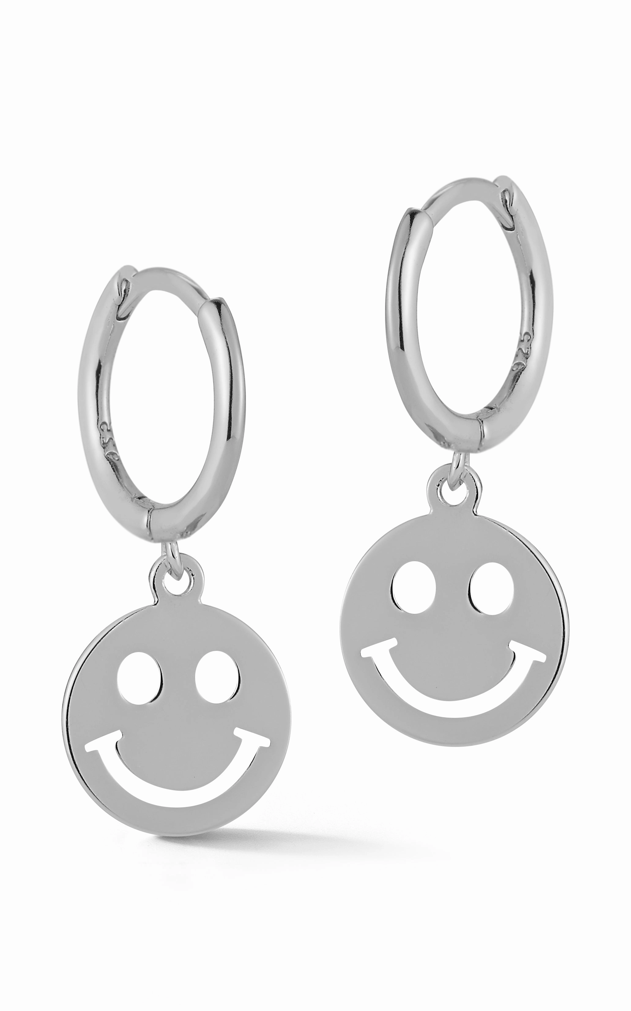 Smiley Face Huggie Earring Accent Style