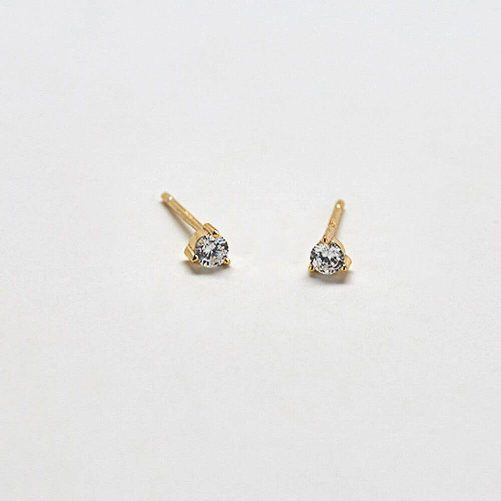 White CZ Round Stud Earrings Neutral Item