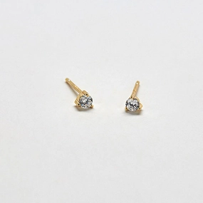 White CZ Round Stud Earrings Neutral Item
