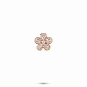 Plumeria Pendant in Rose Gold with Diamonds - 11mm Printed Adornment Anniversary Accent