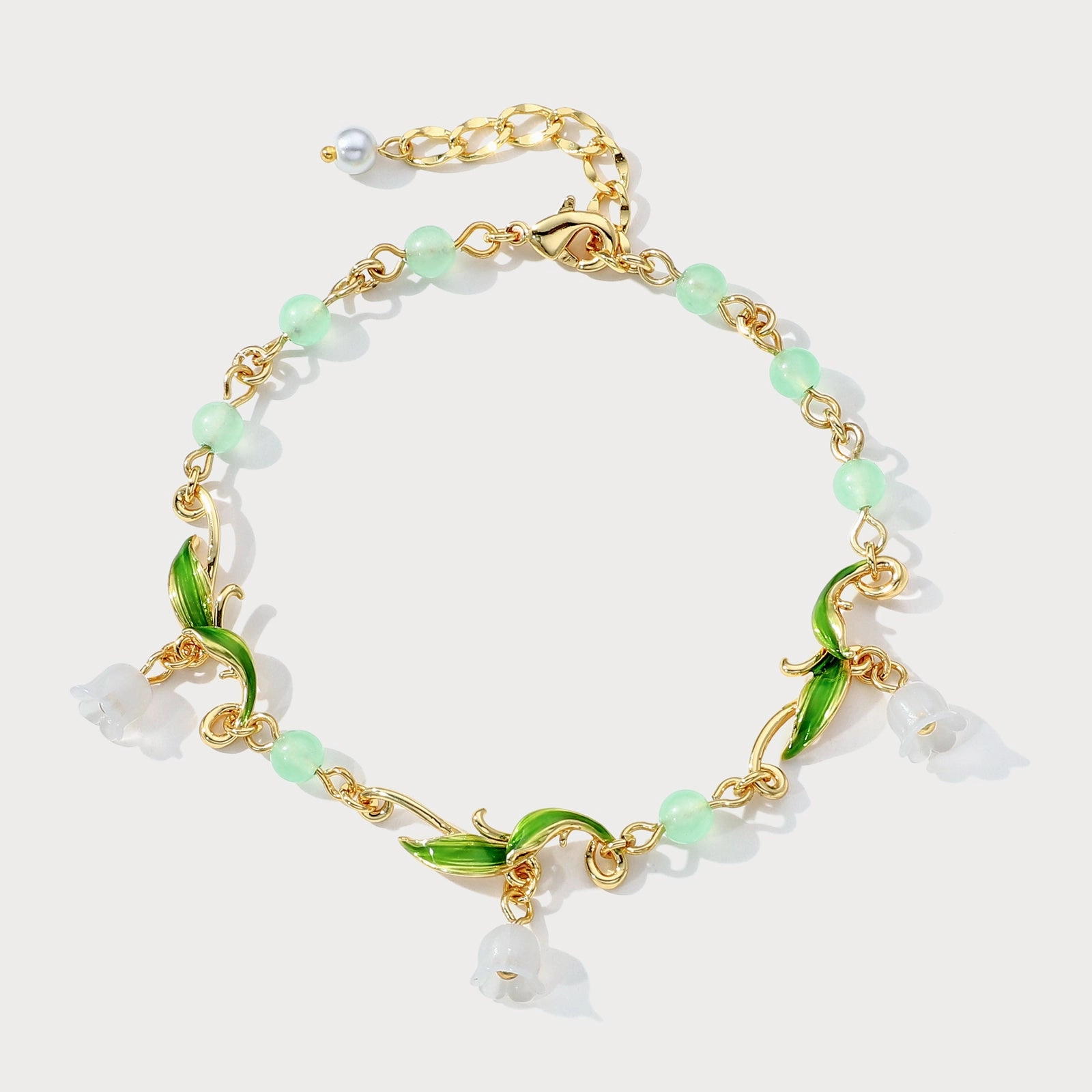 Artistic Flair Bold Contour Lily of the Valley Bead Bracelet