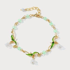 Artistic Flair Bold Contour Lily of the Valley Bead Bracelet