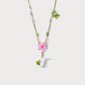 Curved Contour Lily Rabbit Necklace