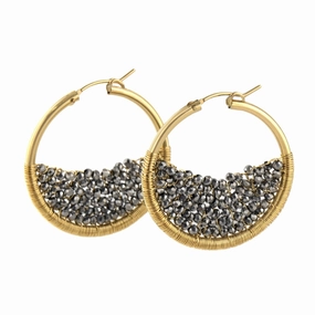 Silver Crystal Medium Hoops - 14k Gold Fill   Crystal Day To Night Romantic Glow