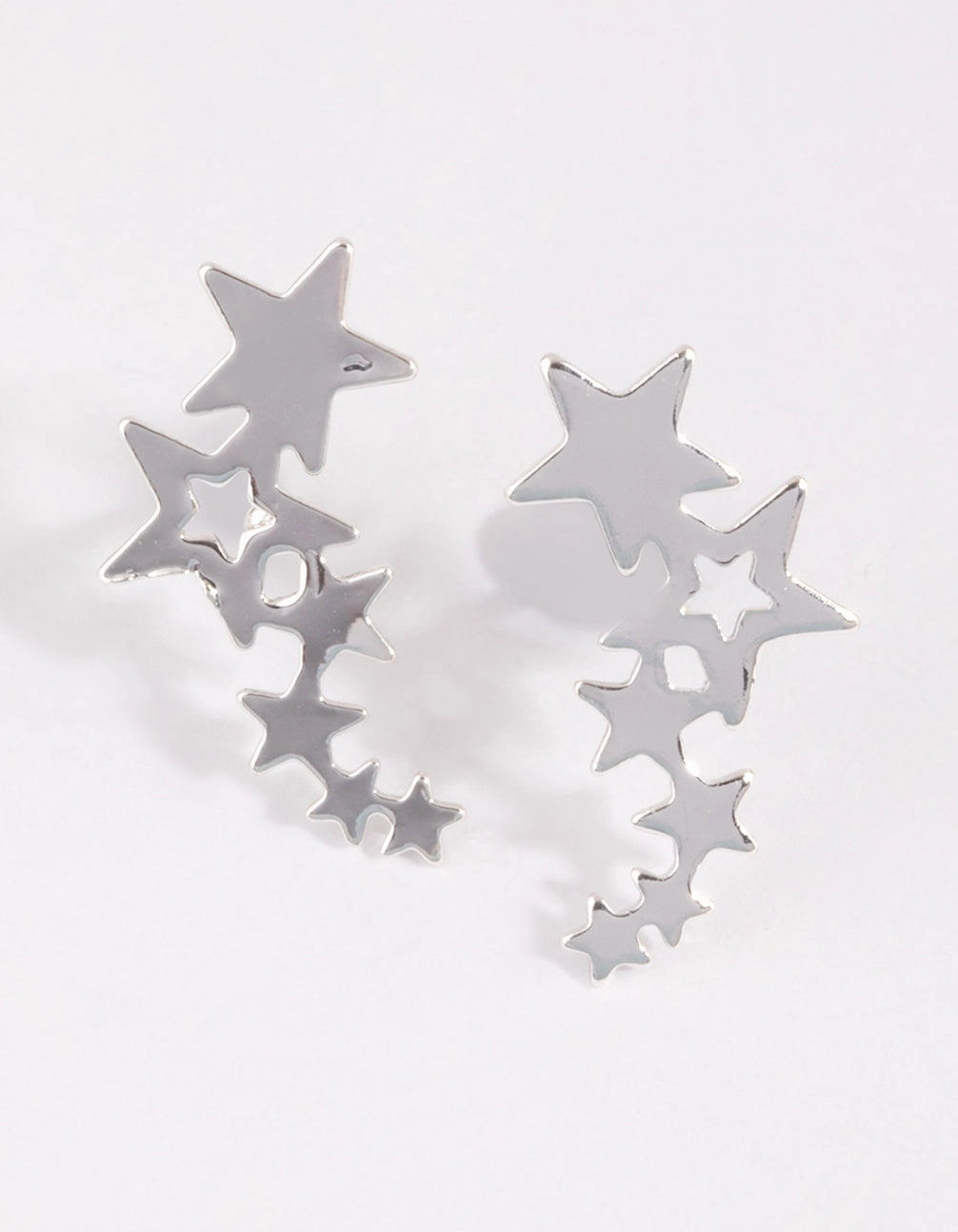 Evening Detail Refined Detailing Silver Star Crawler Earrings
