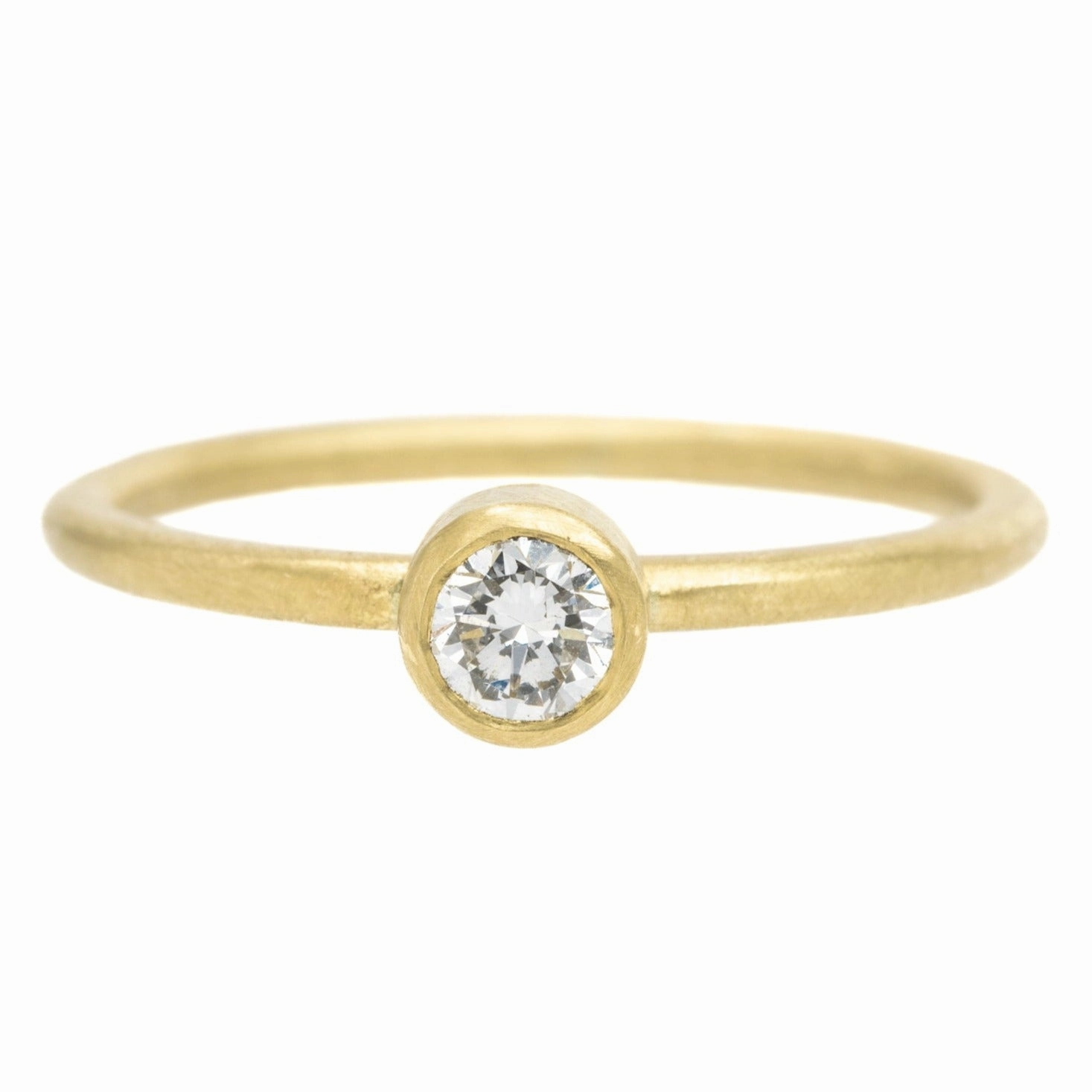 Shine On Diamond Ring - 18ky Gold   VS Reclaimed Diamonds 4mm Feminine Finish