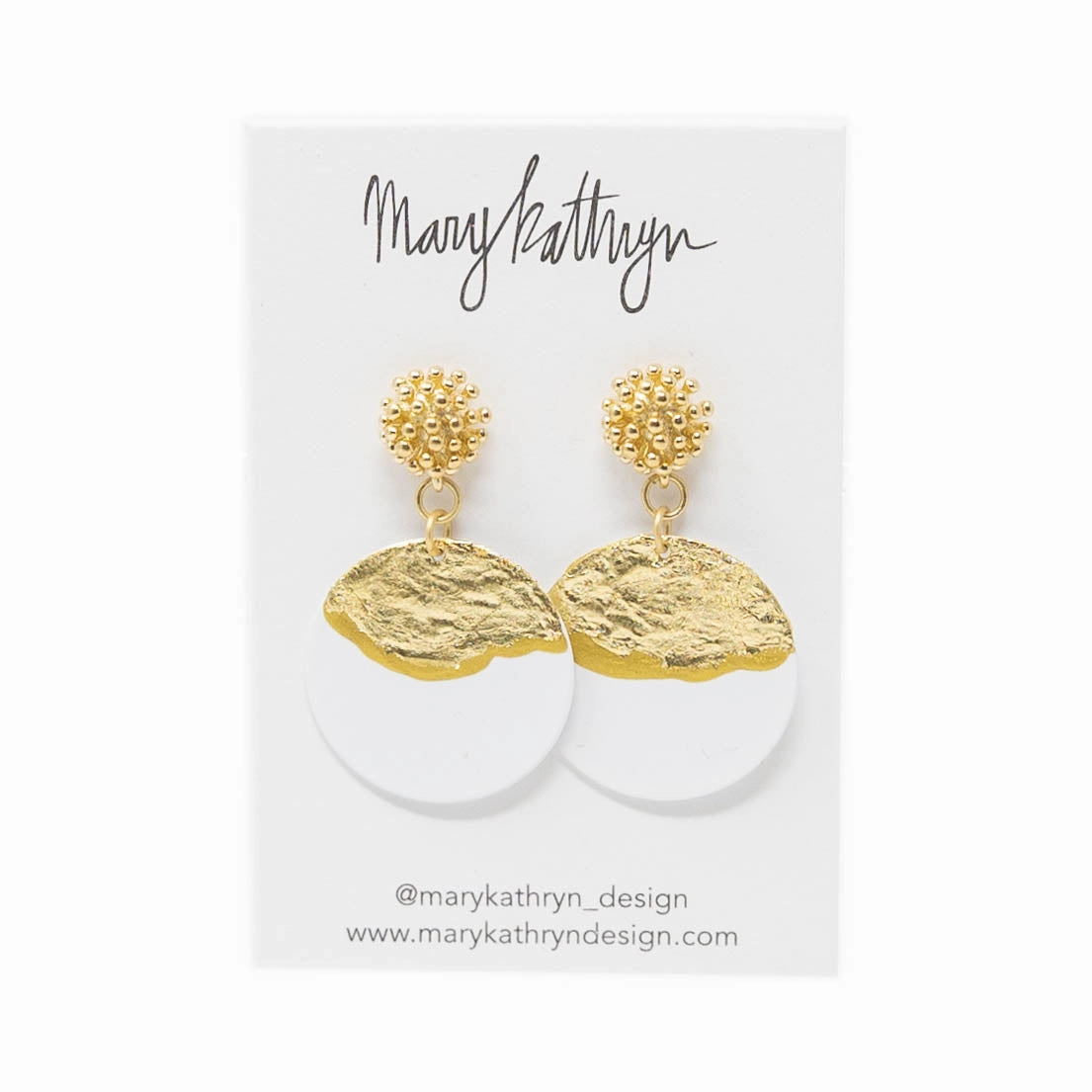 Bold Details Layered Mood White Lorelei Disc Earrings