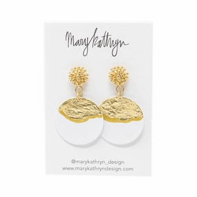 Bold Details Layered Mood White Lorelei Disc Earrings