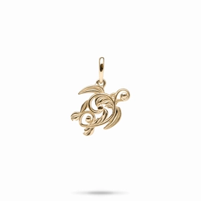 For Partner Beautiful Adornment Living Heirloom Honu Pendant in Gold - 16mm