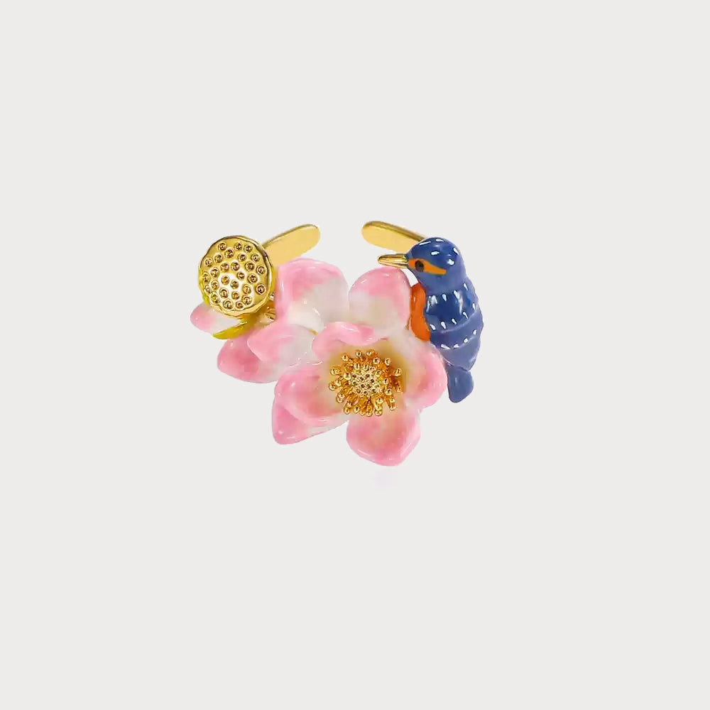 Lotus Kingfisher Ring Luxe Accent Timeless Duo