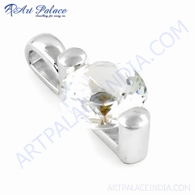 Exclusive Cubic Zirconia Gemstone Silver Pendant - Elegant Jewelry for Every Occasion Pure Charm Artisan Ornament