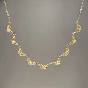 Lune 9 Necklace - 14ky Gold   Diamonds Season Match