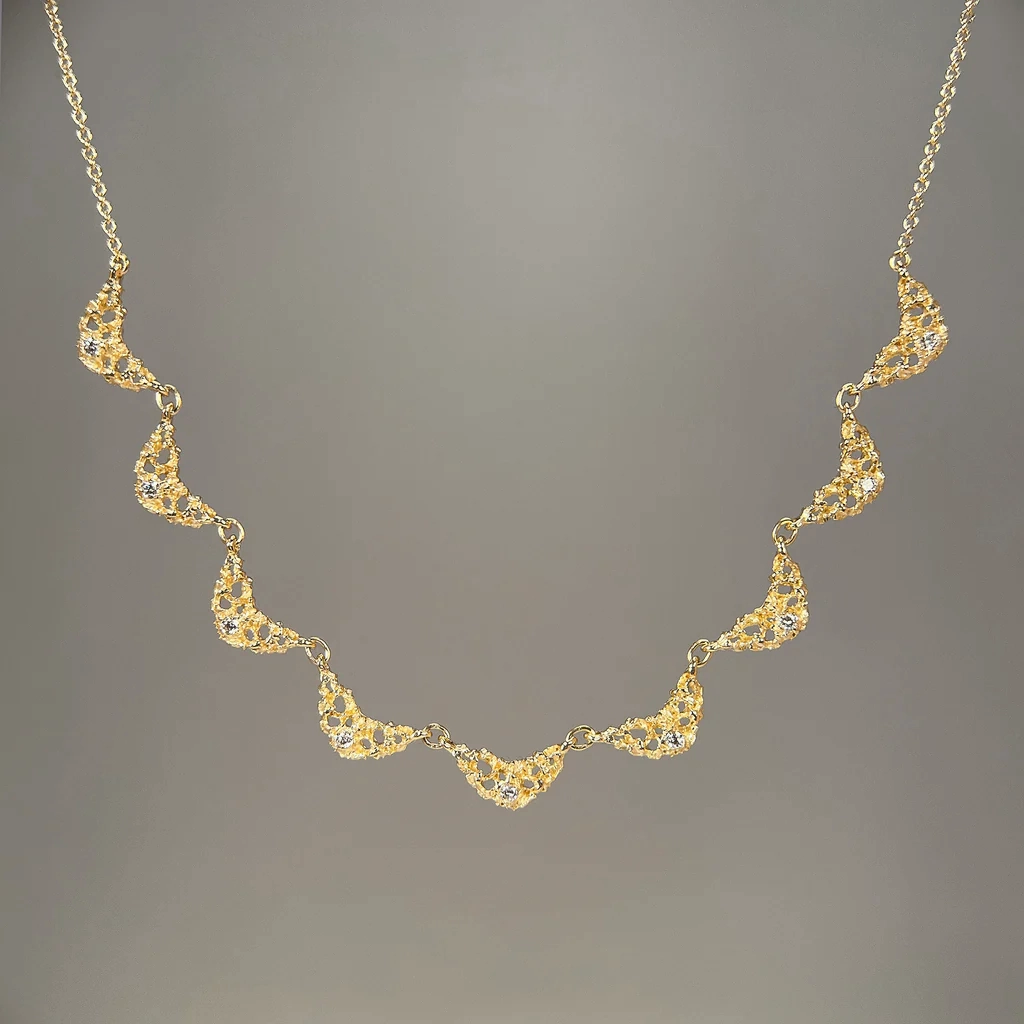 Lune 9 Necklace - 14ky Gold   Diamonds Season Match