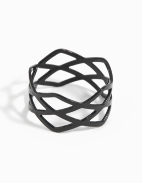 Coated Metal Multi Crossover Ring Luxury Accessory