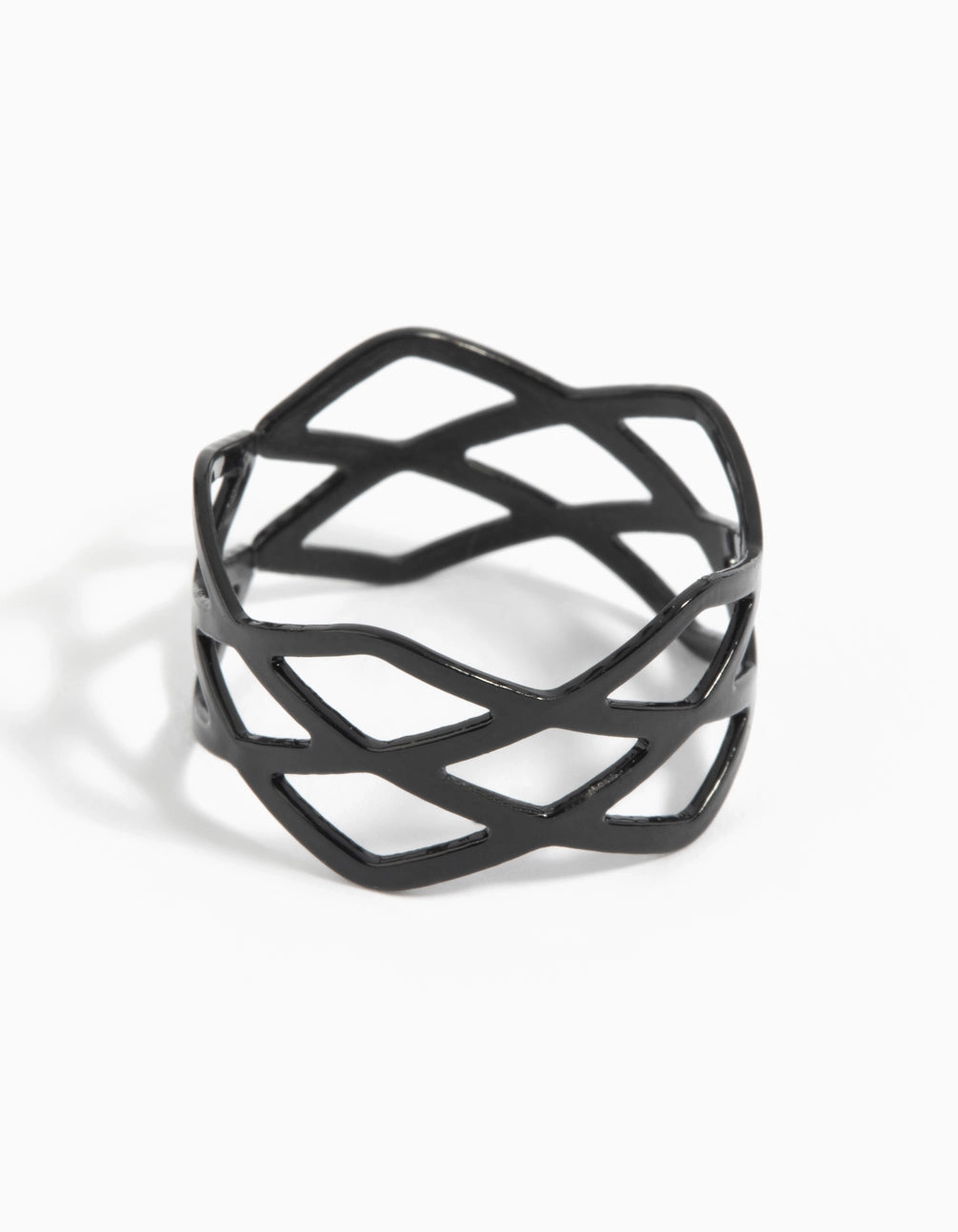 Coated Metal Multi Crossover Ring Luxury Accessory