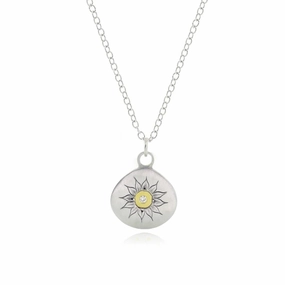 Daytime Sparkle Tasteful Accent Soleil Charm Pendant - 18ky,  Sterling Silver   Diamond