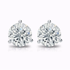Contemporary Embellishment 1.2cttw Round Diamonds in Three Prong Martini Earrings