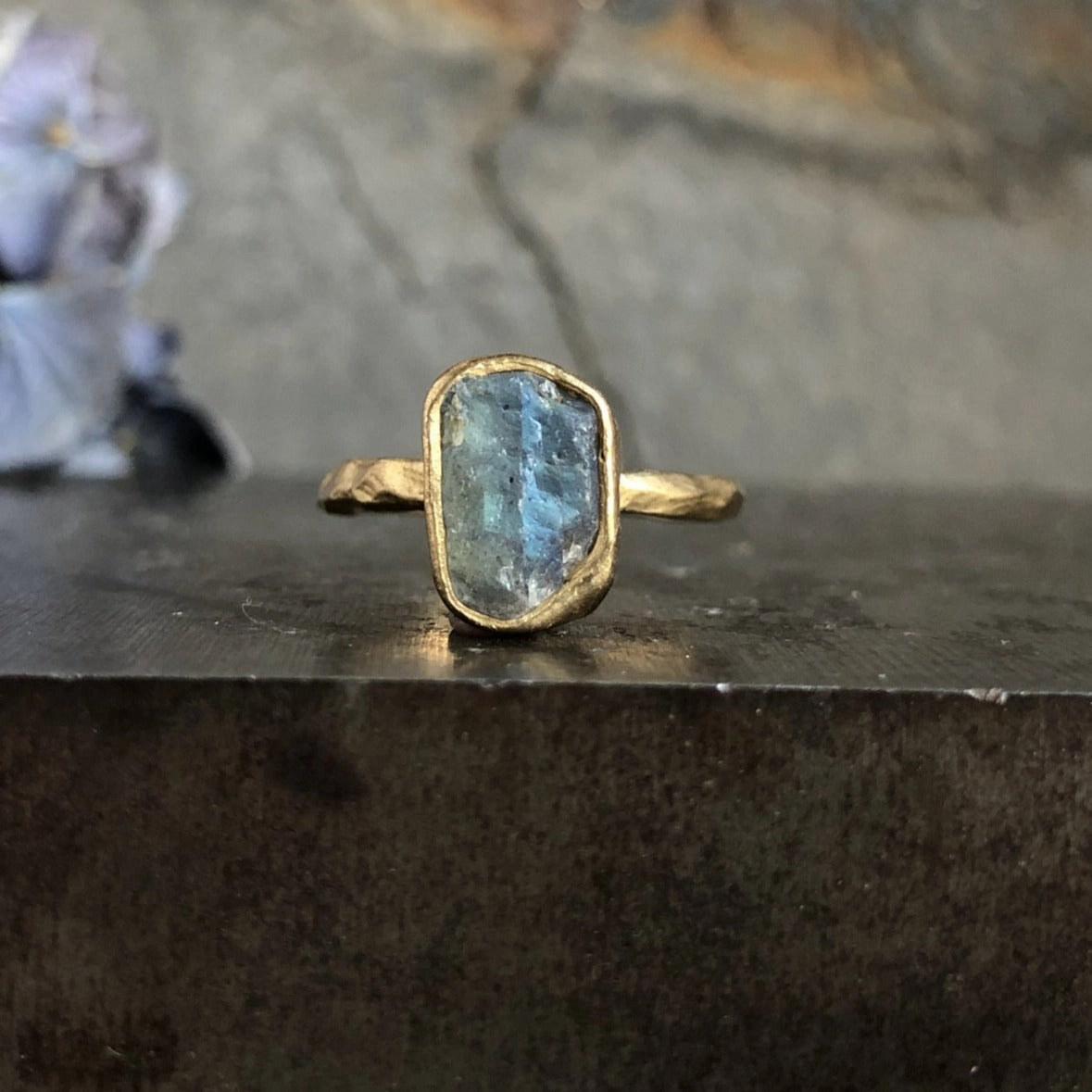 Cultural Touch Guardian Ring - Labradorite   Brass