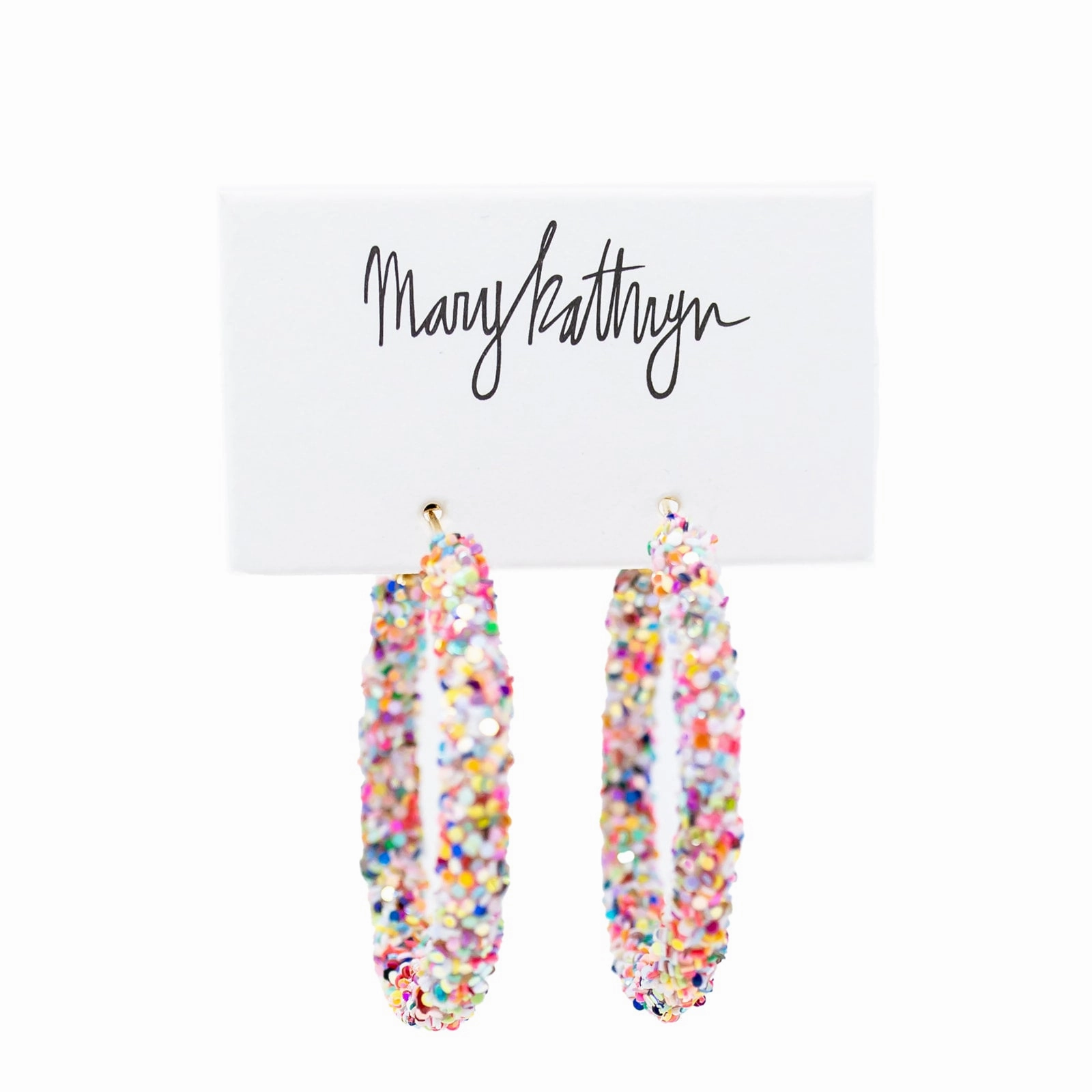 Textured Accent Pretty Touch Rainbow Glitter Hoops