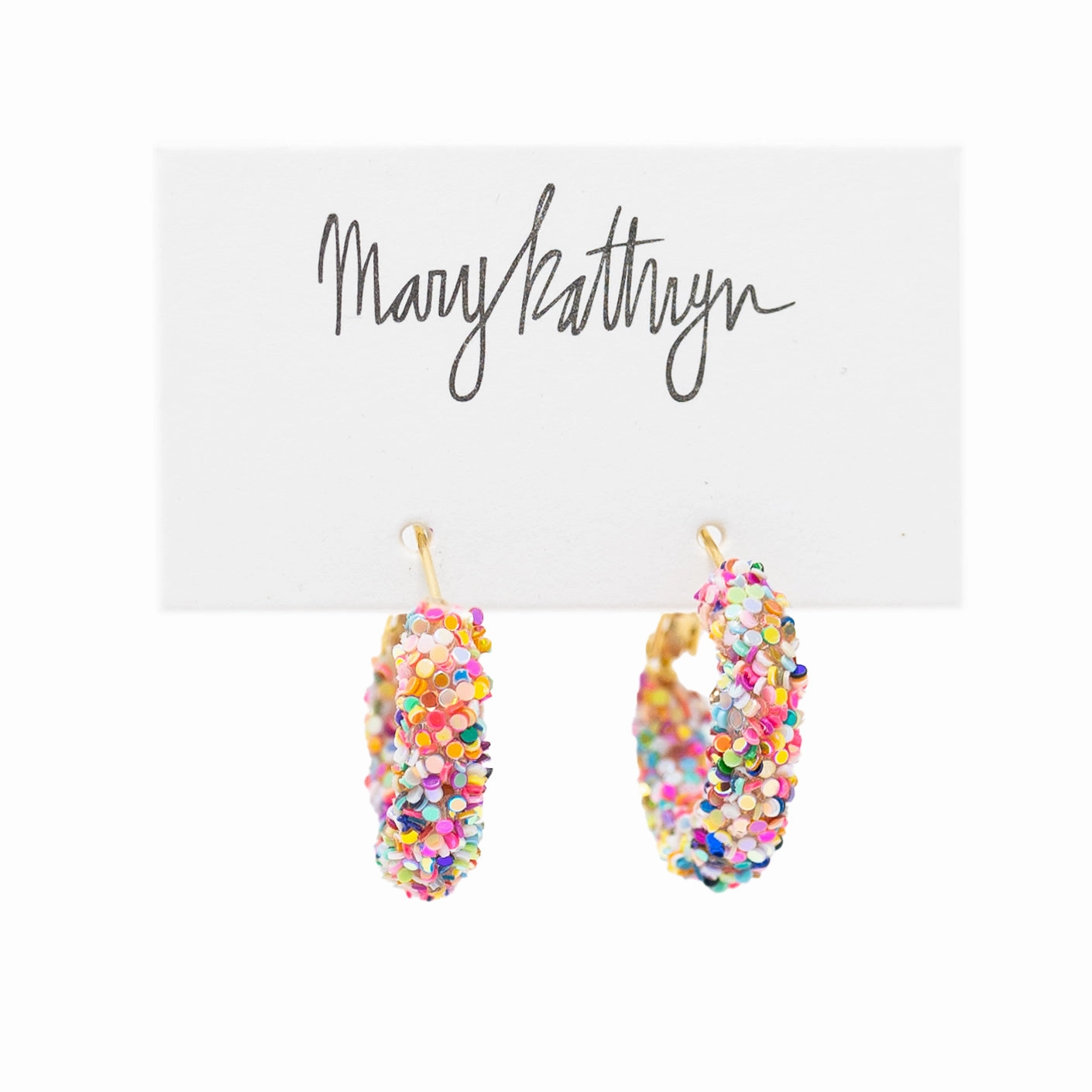 Rainbow Glitter Hoops Rich Shine