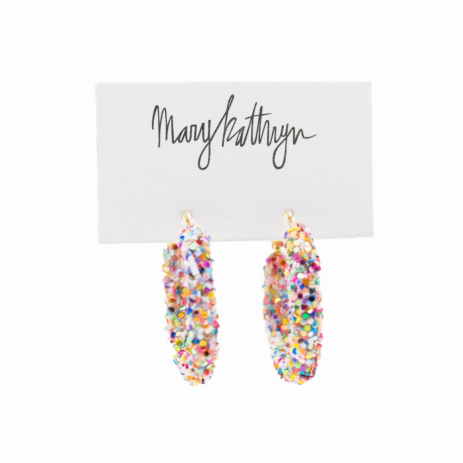 Vibrant Shine Pieces Rainbow Glitter Hoops