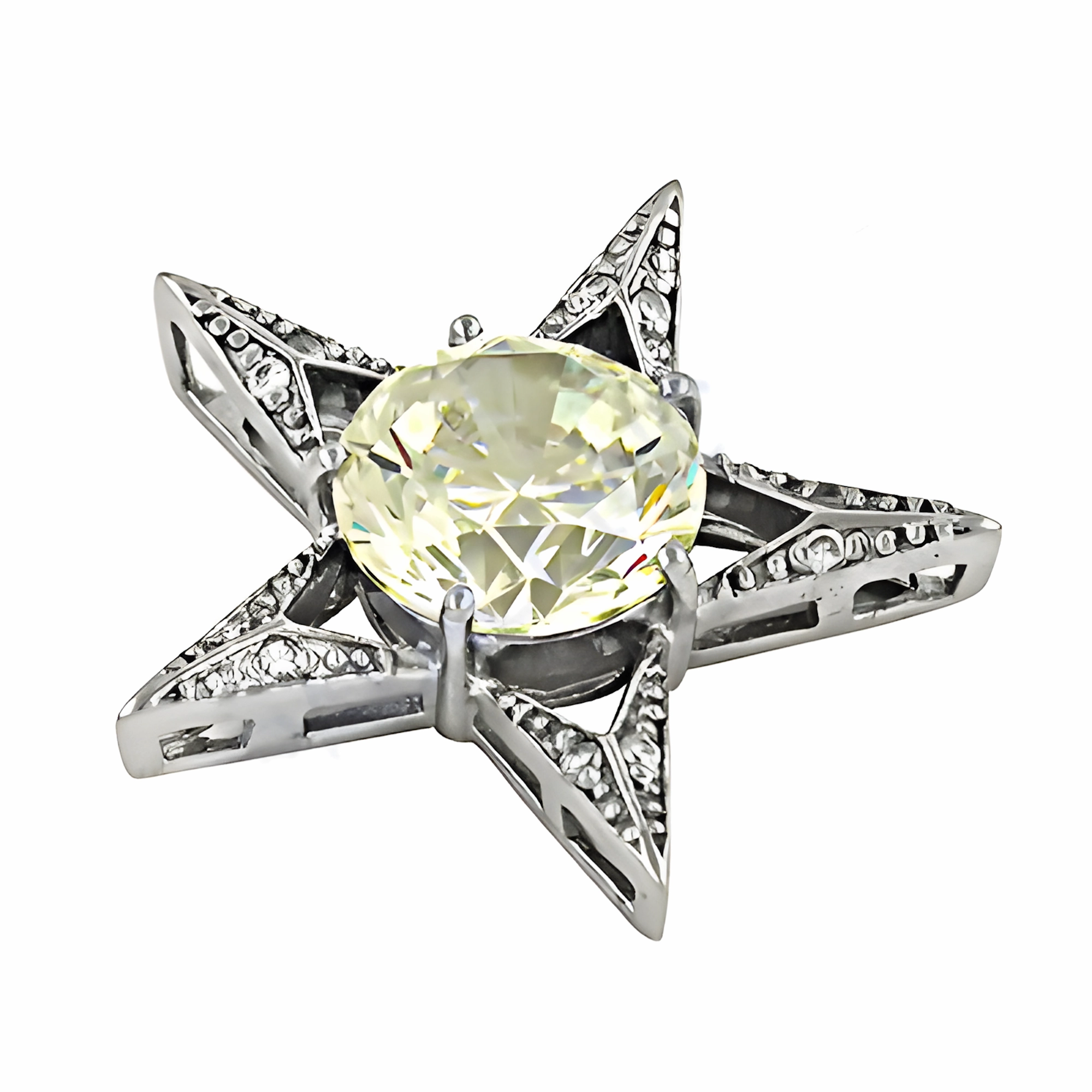 Rocking Star Style Cubic Zirconia Gemstone Pendant - Elegant Jewelry for Every Occasion Artistic Accessory birthday party
