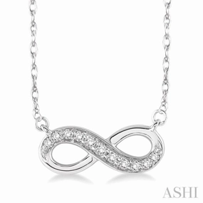1/6 Ctw Round Cut Diamond Infinity Petite Pendant in 10K White Gold with Chain Gorgeous Present Comfortable Ornament