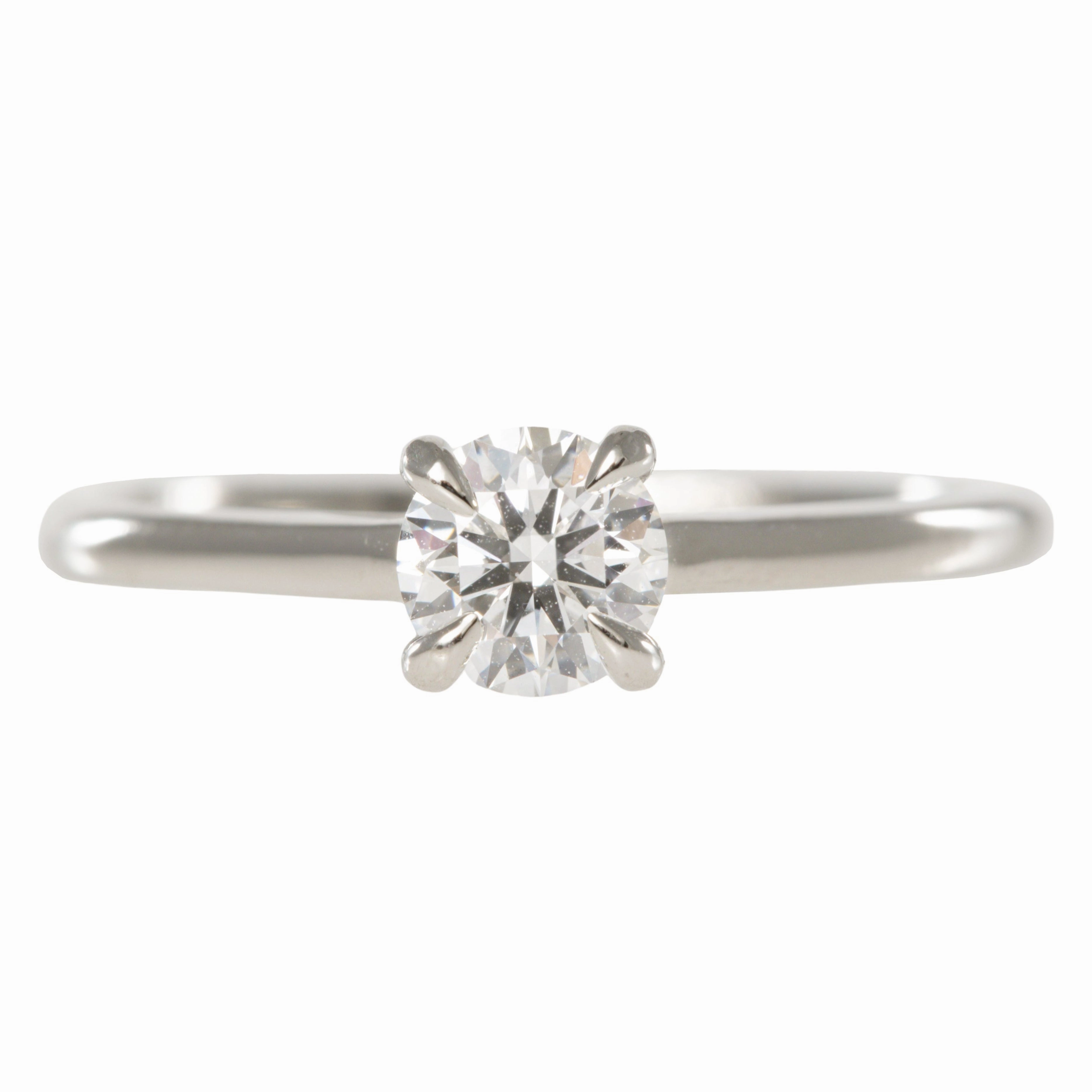 Lab Grown Round Diamond - Platinum Four Prong Setting Glamour Finish