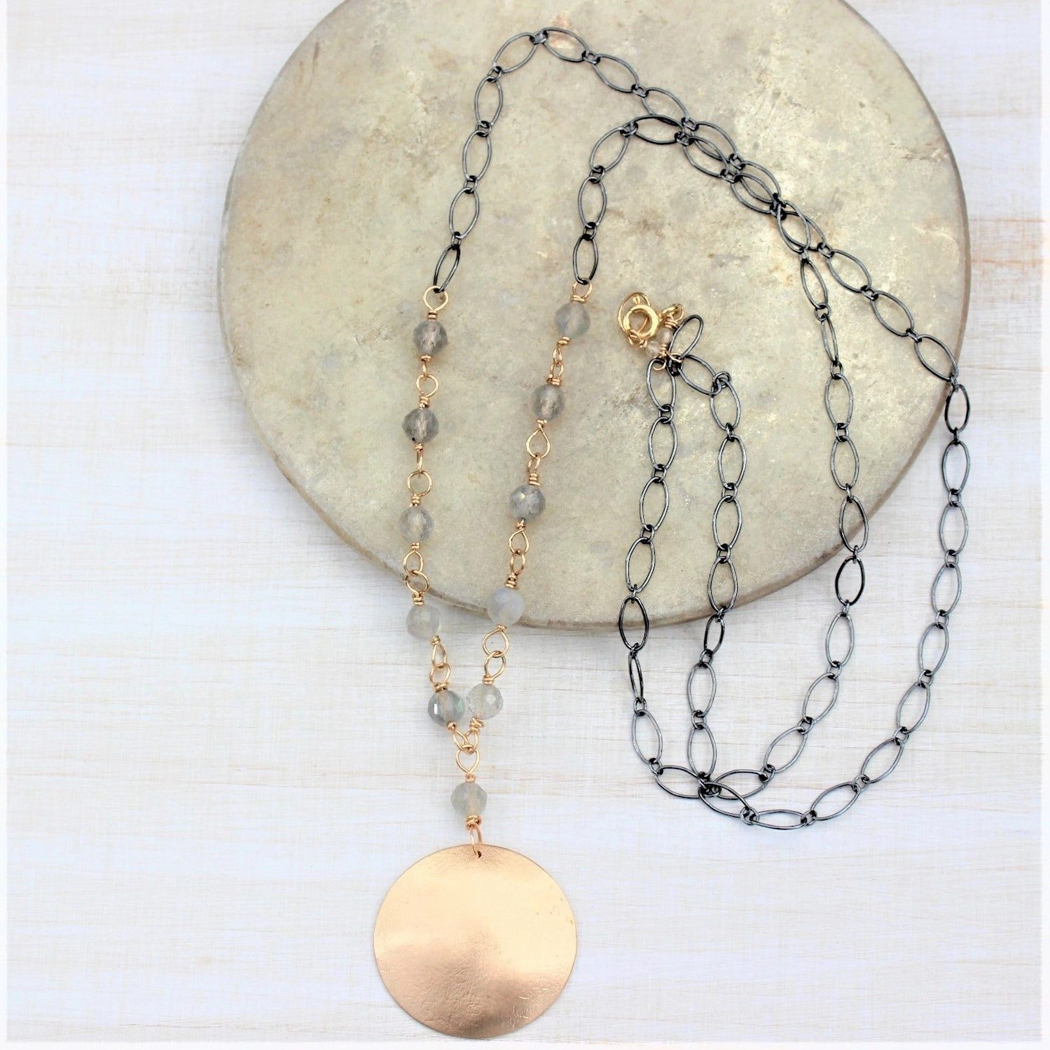 Classic Craft Event Glow Gigi Necklace - 14k Gold-Fill, Oxidized Silver   Labradorite