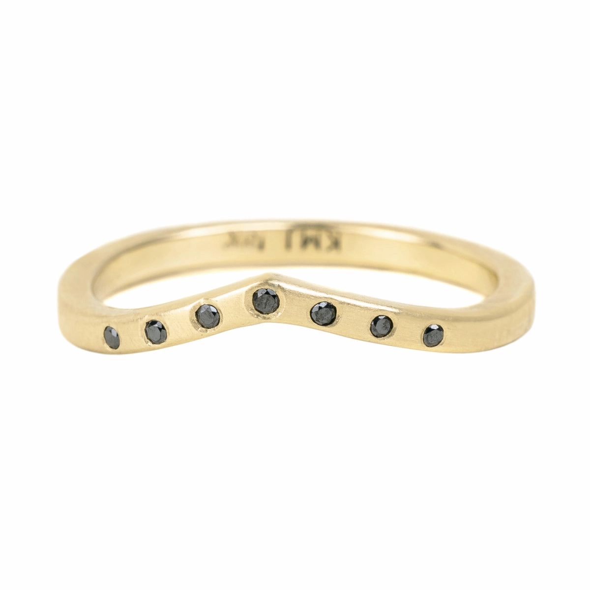 Impressive Craft Tiara Shadow Band - 18ky Gold, 14kpw Gold   VS Diamonds, Black Diamonds