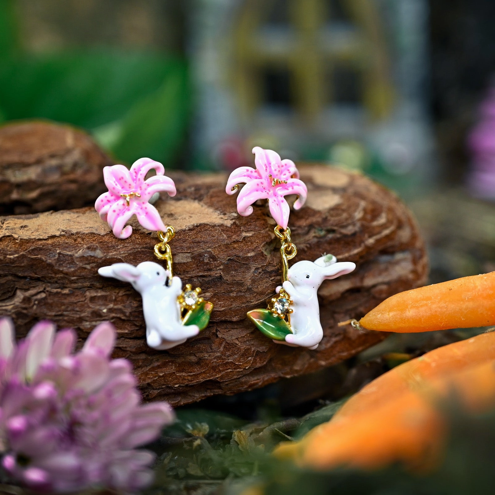 Minimalist Design Lily Rabbit Earrings