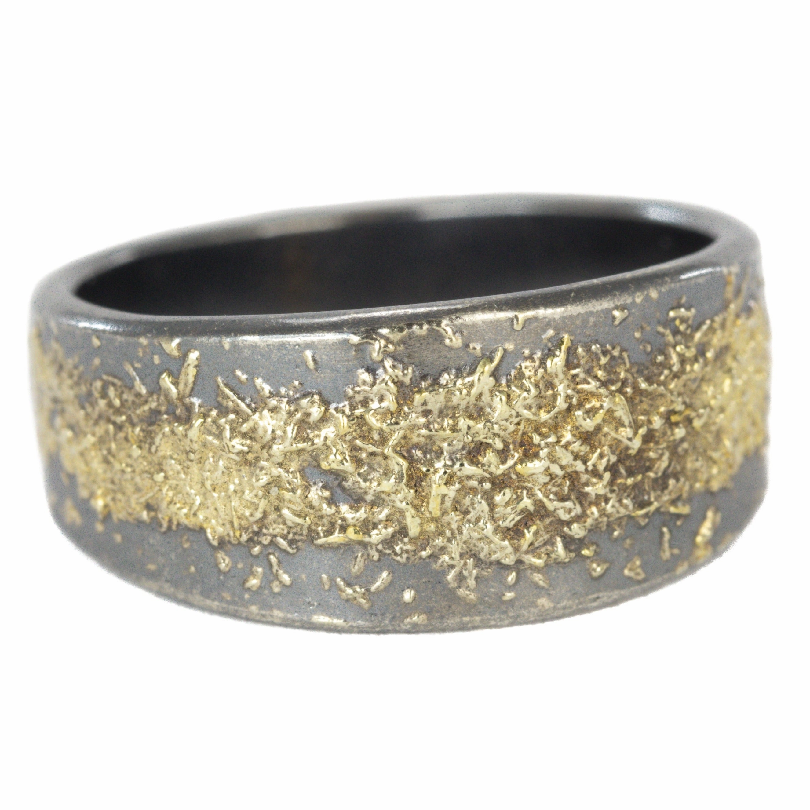 Precious Jewelry Fresh Detail KMJ Staple Short Cigar Band - 22k Gold, Oxidized Silver