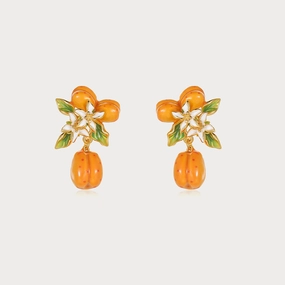 Timeless Accessories Golden Plum Flower Earrings