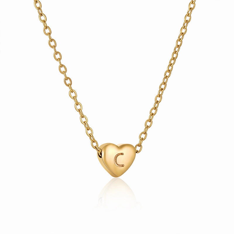 Heart Letter Necklace Initial Adornment Glamorous Vibe
